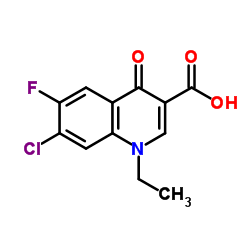 7-氯-1-乙基-6-氟-4-氧氢喹啉-3-羧酸结构式