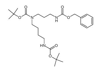 tert-butyl (3-(((benzyloxy)carbonyl)amino)propyl)(4-((tert-butoxycarbonyl)amino)butyl)carbamate结构式