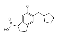6-chloro-5-(cyclopentylmethyl)-2,3-dihydro-1H-indene-1-carboxylic acid结构式