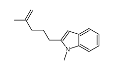 1-methyl-2-(4-methylpent-4-enyl)indole结构式