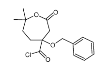 4-benzyloxy-7,7-dimethyl-2-oxo-oxepane-4-carbonyl chloride结构式