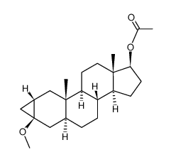 3&beta;-Methoxy-2&alpha;,3&alpha;-methylene-5&alpha;-androstan-17&beta;-ol acetate结构式