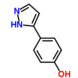 4-(1H-Pyrazol-5-yl)phenol结构式