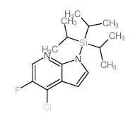 4-氯-5-氟-1-[三(1-甲基乙基)硅基]-1H-吡咯并[2,3-b]吡啶结构式