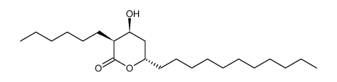 (3S,4S,6S)-3-Hexyl-3,4,5,6-tetrahydro-4-hydroxy-6-undecyl-2H-pyran-2-one结构式