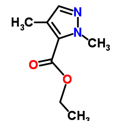 1,4-二甲基-1H-吡唑-5-羧酸乙酯结构式