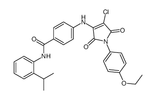 4-[[4-chloro-1-(4-ethoxyphenyl)-2,5-dioxopyrrol-3-yl]amino]-N-(2-propan-2-ylphenyl)benzamide结构式