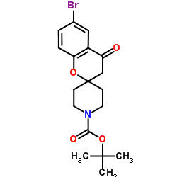 6-溴-4-氧代螺[苯并二氢吡喃-2,4-哌啶]-1-羧酸叔丁酯结构式