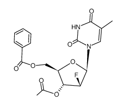 1-(3-O-Acetyl-5-O-benzoyl-2-deoxy-2-fluoro-β-D-arabinofuranosyl)thymine结构式