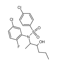 4-chloro-N-(2-fluoro-5-chlorophenyl)-N-(1R)-(2-hydroxy-1-methylpentyl)benzenesulfonamide结构式