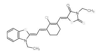 4-THIAZOLIDINONE, 5-[[2-CHLORO-3-[(3-ETHYL-2(3H)-BENZOTHIAZOLYLIDENE)ETHYLIDENE]-1-CYCLOHEXEN-1-YL]METHYLENE]-3-ETHYL-2-THIOXO-结构式