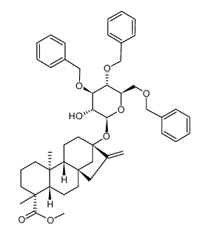 methyl (4R,4aS,6aR,9S,11aR,11bS)-9-(((2S,3R,4R,5R,6R)-4,5-bis(benzyloxy)-6-((benzyloxy)methyl)-3-hydroxytetrahydro-2H-pyran-2-yl)oxy)-4,11b-dimethyl-8-methylenetetradecahydro-6a,9-methanocyclohepta[a]naphthalene-4-carboxylate结构式