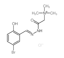 [[(E)-(3-bromo-6-oxo-1-cyclohexa-2,4-dienylidene)methyl]amino]carbamoylmethyl-trimethyl-azanium结构式