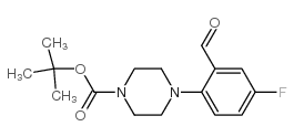 2-(4-Boc-哌嗪-1-基)-5-氟苯甲醛结构式