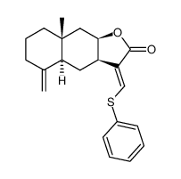(3aR,4aS,8aR,9aR,E)-8a-methyl-5-methylene-3-((phenylthio)methylene)decahydronaphtho[2,3-b]furan-2(3H)-one结构式