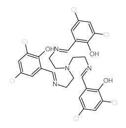 6-[[2-[bis[2-[(3,5-dichloro-6-oxo-1-cyclohexa-2,4-dienylidene)methylamino]ethyl]amino]ethylamino]methylidene]-2,4-dichloro-cyclohexa-2,4-dien-1-one结构式