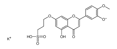potassium 3-[5-hydroxy-2-(3-hydroxy-4-methoxy-phenyl)-4-oxo-chromen-7- yl]oxypropane-1-sulfonate结构式