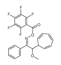 2-(cyclohepta-2,4,6-trienyl)-2-methoxy-1-phenylethanone (Z)-O-pentafluorobenzoyloxime结构式