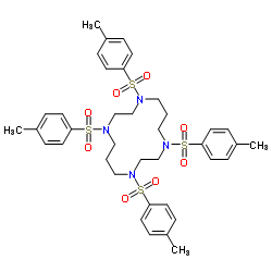 1,4,8,11-四[(4-甲基苯基)磺酰基]-1,4,8,11-四氮杂环十四烷结构式