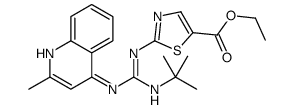 ethyl 2-[[N'-tert-butyl-N-(2-methylquinolin-4-yl)carbamimidoyl]amino]-1,3-thiazole-5-carboxylate结构式