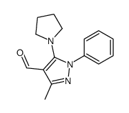3-methyl-1-phenyl-5-pyrrolidin-1-ylpyrazole-4-carbaldehyde结构式