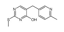 5-[(6-methylpyridin-3-yl)methyl]-2-methylsulfanyl-1H-pyrimidin-6-one结构式