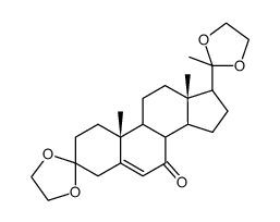 3,3,20,20-Bis-ethylendioxy-pregn-5-en-7-on结构式