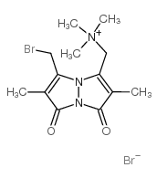 5-(溴甲基)-N,N,N,2,6-五甲基-1,7-二氧代-1H,7H-吡唑并[1,2-A]吡唑-3-甲基溴化铵结构式