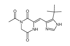 2,5-Piperazinedione, 1-acetyl-3-[[5-(1,1-dimethylethyl)-1H-imidazol-4-yl]methylene]-, (3Z)-结构式