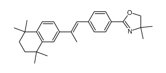 2-[4-(1E)-2-(5,5,8,8-tetramethyl-5,6,7,8-tetrahydro-2-naphthalenyl)-1-propen-1yl]phenyl-4,4-dimethyl-2-oxazoline结构式