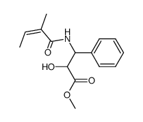 methyl (Z)-2-hydroxy-3-(2-methylbut-2-enamido)-3-phenylpropanoate结构式