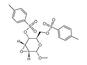 Methyl 2,3-anhydro-4,6-bis[O-(p-toluenesulfonyl)]-&alpha;-D-allopyranoside结构式