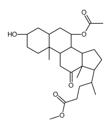 methyl (3alpha,5beta,7alpha)-7-acetoxy-3-hydroxy-12-oxocholan-24-oate结构式