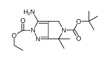 3-氨基-6,6-二甲基- 吡咯并[3,4-c]吡唑-2,5(4H,6H)-二羧酸 5-(1,1-二甲基乙基) 2-乙酯结构式
