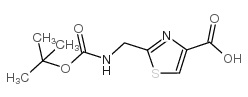 2-[[(叔丁氧羰基)氨基]甲基]噻唑-4-羧酸结构式