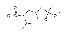 N-isopropyl-N-((2-methoxy-2-methyl-1,3-dioxolan-4-yl)methyl)methanesulfonamide结构式