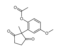 2-methyl-2-(2-acetoxy-5-methoxyphenyl)cyclopentane-1,3-dione结构式
