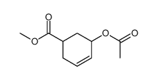 3-acetoxy-5-carbomethoxy-1-cyclohexene结构式