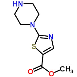 2-(1-哌嗪基)-5噻唑羧酸甲酯结构式