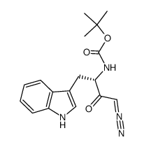 tert-butyl N-{(1S)-3-diazo-1-[(1H-3-indolyl)methyl]-2-oxopropyl}carbamate结构式