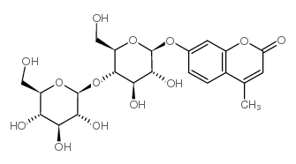 4-甲基伞形酮-β-D-纤维二糖苷结构式