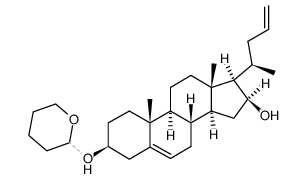 (3S,8S,9S,10R,13S,14S,16S,17R)-10,13-dimethyl-17-((R)-pent-4-en-2-yl)-3-((tetrahydro-2H-pyran-2-yl)oxy)-2,3,4,7,8,9,10,11,12,13,14,15,16,17-tetradecahydro-1H-cyclopenta[a]phenanthren-16-ol结构式