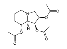 Acetic acid (1S,2R,8R,8aR)-1,2-diacetoxyoctahydroindolizin-8-yl ester结构式