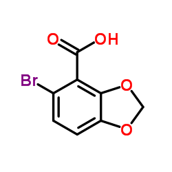 5-溴-1,3-苯并间二氧杂环戊烯-4-羧酸结构式