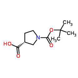 (R)-1-Boc-吡咯烷-3-甲酸结构式
