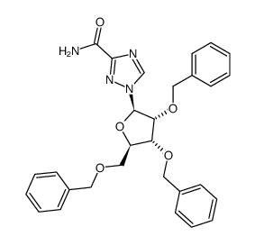 1-(2,3,5-Tri-O-benzyl-β-D-ribofuranosyl)-1H-1,2,4-triazol-3-carboxamid结构式