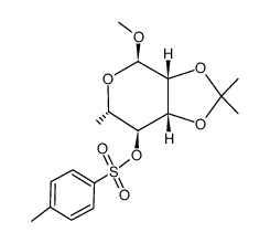 methyl-[O2,O3-isopropylidene-O4-(toluene-4-sulfonyl)-α-L-rhamnopyranoside]结构式