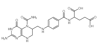 2-[[4-[(2-amino-5-carbamoyl-4-oxo-1,6,7,8-tetrahydropteridin-6-yl)methylamino]benzoyl]amino]pentanedioic acid结构式