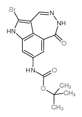 N-(2-溴-5,6-二氢-6-氧代-1H-吡咯并[4,3,2-EF][2,3]苯并二氮杂-8-基)-氨基甲酸-1,1-二甲基乙酯结构式