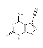4-Imino-6-thioxo-1,4,6,7-tetrahydropyrazolo[3,4-d][1,3]thiazine-3-carbonitrile结构式